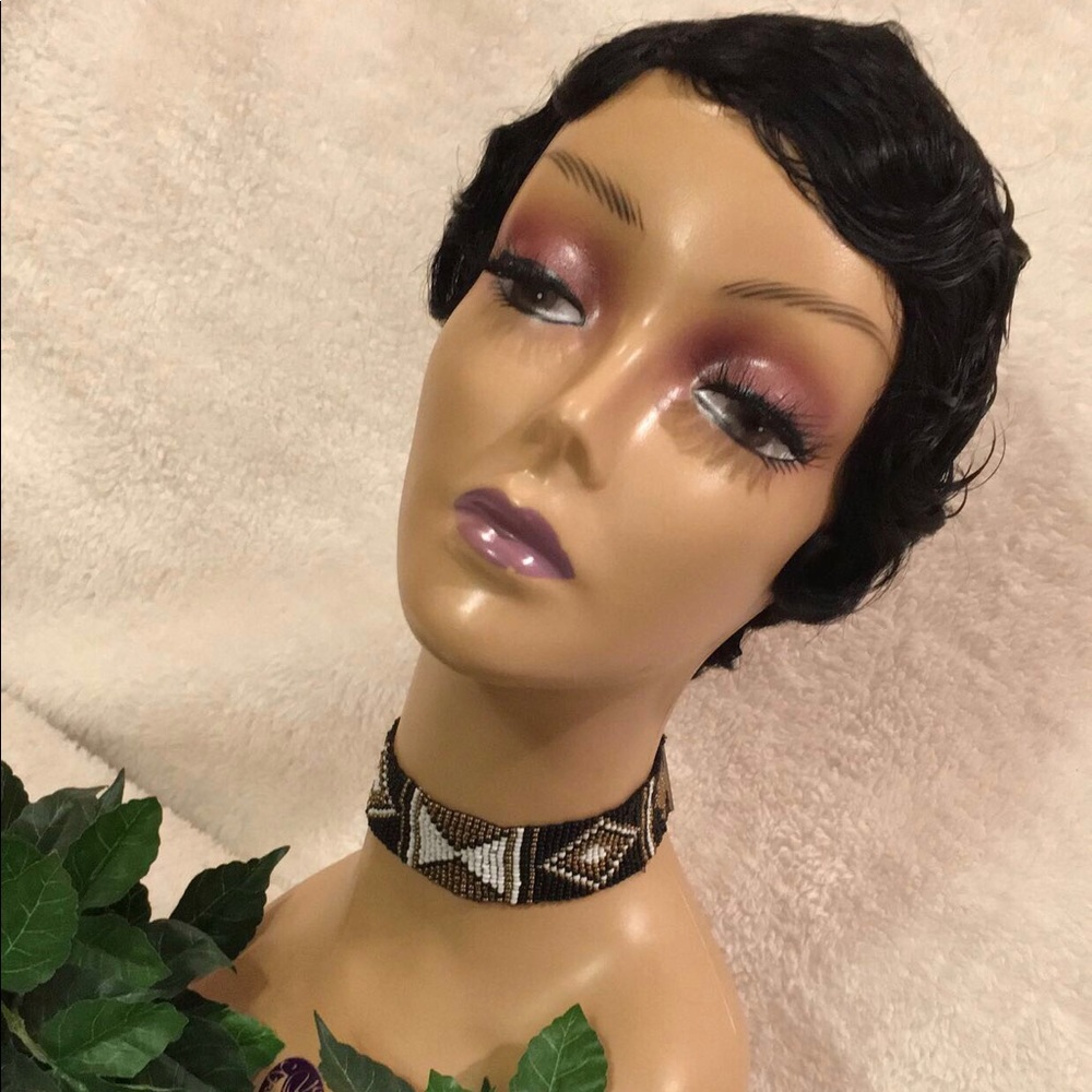 Human Hair Finger Wave Wig “Cleo”